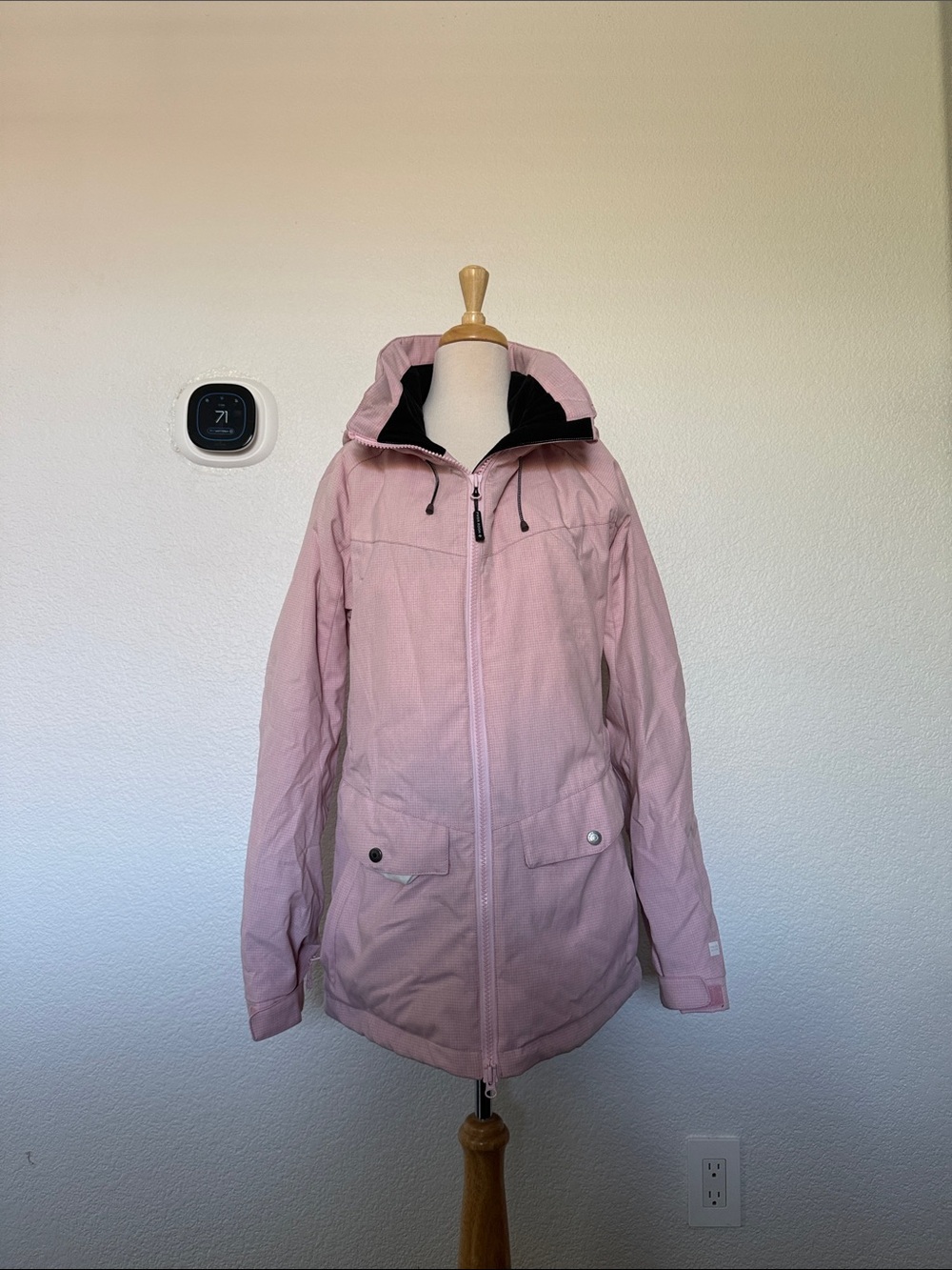 Light Pink Women's Ski Jacket with Hood